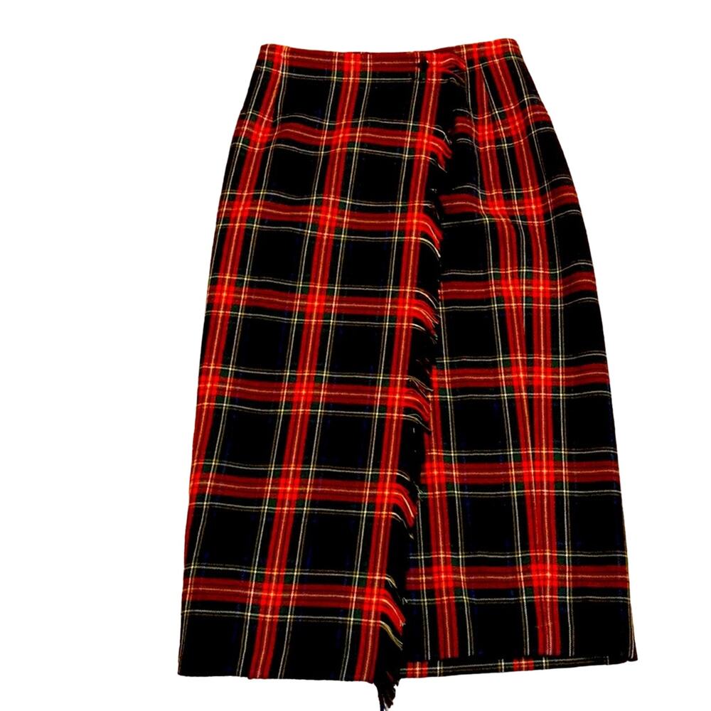 Rafaella Wool Plaid Holiday Skirt. 12